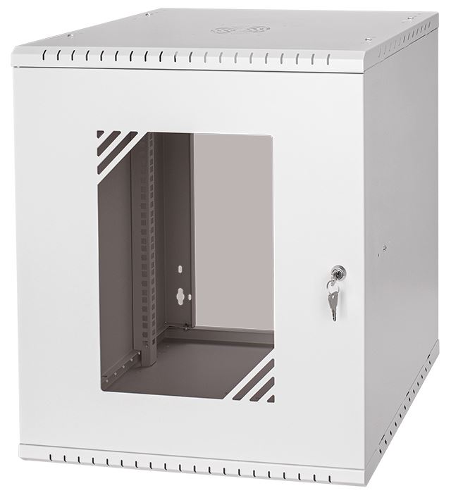 LEXI-Net Basic Rozvaděč nástěnný 19" 12U 520x450, dveře sklo, šedý