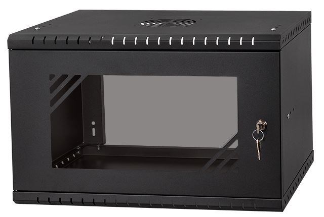 LEXI-Net Basic Rozvaděč nástěnný 19" 6U 520x450, dveře sklo, černý