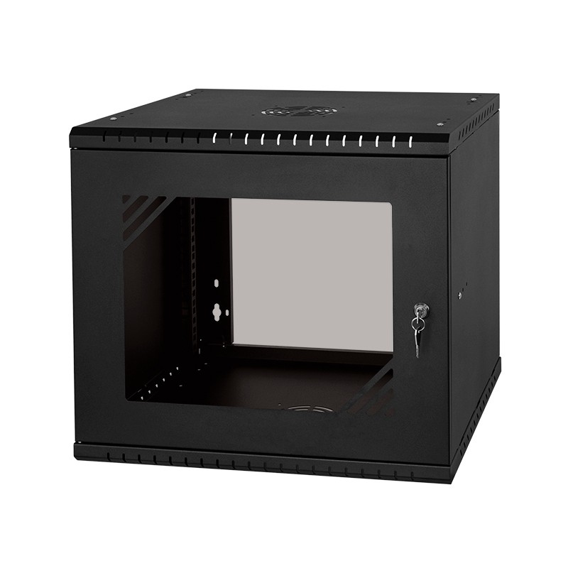 LEXI-Net Basic Rozvaděč nástěnný 19" 9U 520x450, dveře sklo, černý